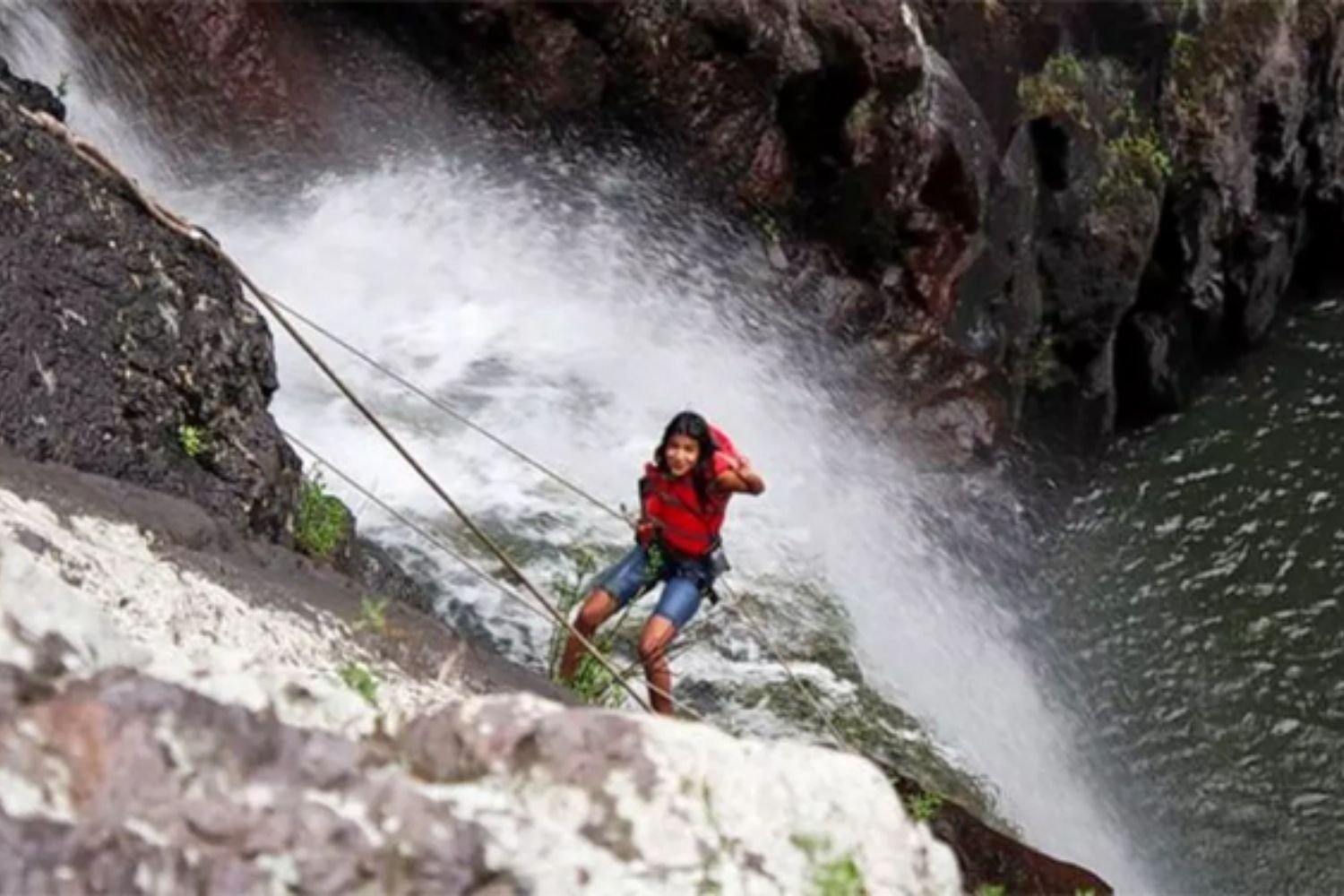 Waterfall Rappelling In Panshet